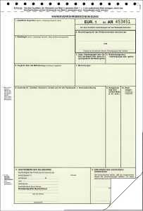 RNK Warenverkehrsbescheinigung EUR.1 DIN A4 SD