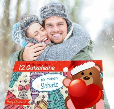 RNK Gutscheinheft Idee & Stil "12 Weihnachtsgutscheine für meinen Schatz", 150x80mm