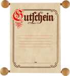 Gutschein im traditionellen Stil, A6, in transparenter...