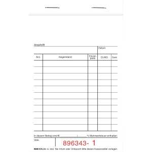 RNK Kassenblock 15x10cm oben geheftet 2x50Bl