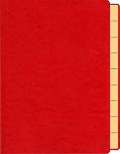 RNK Briefmarkenmappe rot 250x180mm für A5 10 Fächer Registerschnitt