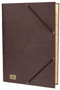 RNK Gummizugmappe 35x25cm braun 9 Fächer Sichtstanz.u.Registerschn.
