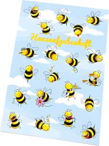 RNK Hausaufgabenheft "Crazy Bees", DIN A5, 48 Blatt, 80 g/m²