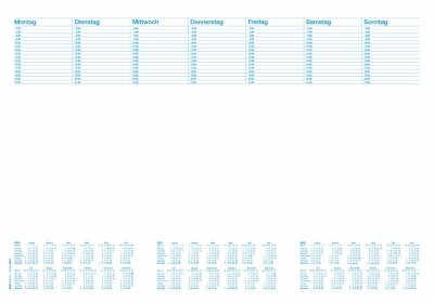 RNK Notiz-Schreibunterlagen, 600x420mm, Office - Blanko mit Kalendarium