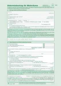 RNK Untermietvertrag DIN A4 SD für Wohnräume