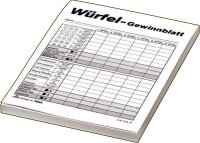 RNK Würfelspiel-Gewinnblatt - Block, DIN A6, 1 x 100...