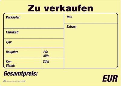 RNK Kaufverträge, A4, Kaufvertrag für ein gebrauchtes Kraftfahrzeug - SD