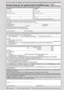 RNK Kaufvertrag für gebrauchte Kfz DIN A4 SD