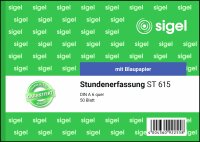 SIGEL ST615 Stundenerfassung - A6 quer - 1x 50 Blatt - mit Blaupapier -