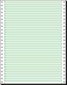 Computerpapier grüne Lesestreifen 1/6" 12 " x 240 mm (A4 hoch 2000 Bl