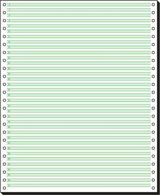 SIGEL 12251 DIN-Computerpapier - grüne Lesestreifen 1/6" - 12 " x 250 mm (A4 hoch) - 60 g/m² - 1x 2000 Blatt