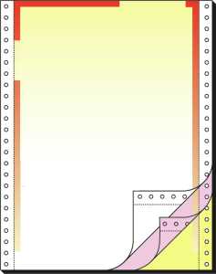 Computer-Briefbogen - Farbverlauf rot/gelb 12 " x 240 mm 3x 400 Blatt