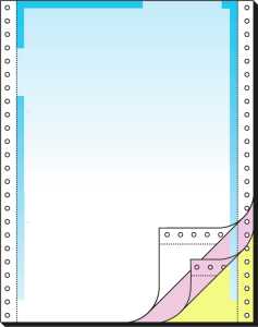 Computer-Briefbogen - Farbverlauf - blau - 12 " x 240 mm 3x 400 Blatt