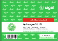 SIGEL SD121 Quittungen - fortlaufend nummeriert - A6 quer - 2x 50 Blatt - selbstdurchschreibend - 50 Sätze