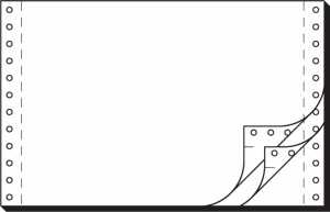 Computerpapier 6 " x 240 mm (A5 quer) - 56/53/57 g/m² - 3x 1200 Blatt