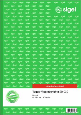 SIGEL SD030 Tages-/Regieberichte - A4 - 2x 40 Blatt - selbstdurchschreibend - 40 Sätze