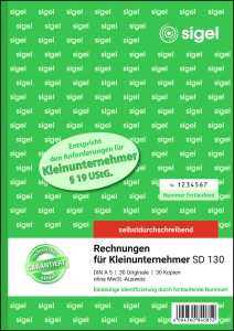Rechnungen - fortlaufend nummeriert - A5 - 2x 30 Blatt 30 Sätze
