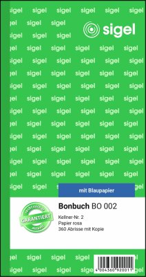 SIGEL BO002 Bonbuch - 2x 60 Blatt - mit Blaupapier - 360 Abriss-Sätze