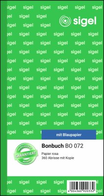 SIGEL BO072 Bonbuch - 2x 60 Blatt - mit Blaupapier - 360 Abriss-Sätze