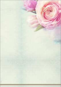 SIGEL DP004 Motiv-Papier - Rosen - grün/rosé - 90 g/m² - A4 - 50 Blatt
