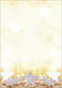Weihnachts-Motiv-Papier - Sterne - gold/silber - 90 g/m² A4 100 Blatt