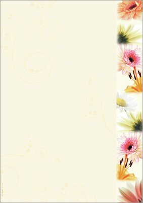 SIGEL DP788 Motiv-Papier - Blumen - orange - 90 g/m² - A4 - 50 Blatt