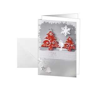 Weihnachts-Karten - Weihnachtsbaum - silber - A6 10 Karten + Umschläge