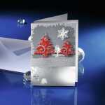 Weihnachts-Karten - Weihnachtsbaum - silber - A6 10 Karten + Umschläge