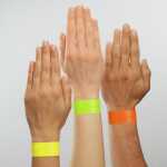 Eventbänder - neon-gelb - 120 Stück - inkl. transparente Etiketten