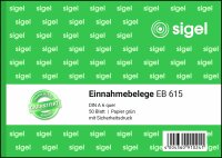 SIGEL EB615 Einnahmebelege - A6 quer - 1x 50 Blatt - 50...