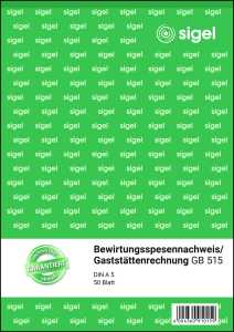 Bewirtungsspesennachweis / Gaststättenrechnung - A5 - 1x 50 Blatt