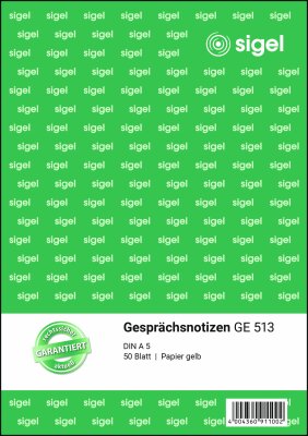 SIGEL GE513 Gesprächsnotizen - A5 - 1x 50 Blatt - 50 Blatt