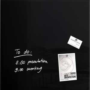 SIGEL GL110 Glas-Magnettafel Artverum - schwarz - 48 x 48 x 1,50 cm