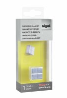 SIGEL GL195 SuperDym-Magnet - silber - 2 x 1 x 2 cm - Neodym, Aluminium - für das Anheften von Papier, Dokumenten und Anderem auf Glas-Magnetboards, magnetischen Whiteboards und anderen Metalloberflächen