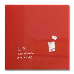 Glas-Whiteboard Artverum - rot - 100 x 100 x 1,80 cm