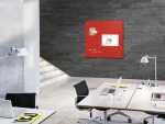 Glas-Whiteboard Artverum - rot - 100 x 100 x 1,80 cm