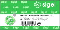 SIGEL GN500 Garderobe-Nummernblock - gelb/blau - 500...