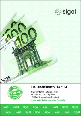 SIGEL HA514 Haushaltsbuch - A5 - 1x 40 Blatt - 40 Blatt