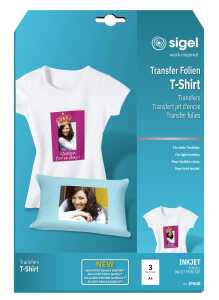 Inkjet Transfer Folien für T-Shirts, helle Textilien A4 weiß 3 Stück