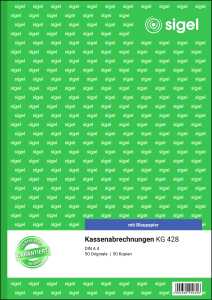 SIGEL Kassenabrechnungen - A4 - 2x 50 Blatt mit Blaupapier - 50 Sätze