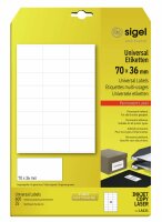 SIGEL LA131 Universal-Etiketten - weiß - 70 x 36 mm...