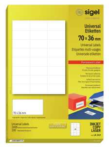 Universal-Etiketten - weiß - 70 x 36 mm - 70 g/m² - 2.400 Etiketten