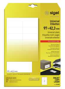 Universal-Etiketten - weiß - 97 x 42,3 mm - 70 g/m² - 300 Etiketten