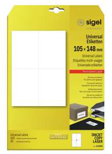 Universal-Etiketten - weiß - 105 x 148 mm - 70 g/m² - 100 Etiketten