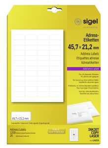 Adress-Etiketten - weiß - 45.7 x 21,2 mm - 70 g/m² - 1.200 Etiketten