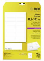 SIGEL LA321 Adress-Etiketten - weiß - 99.1 x 38,1...