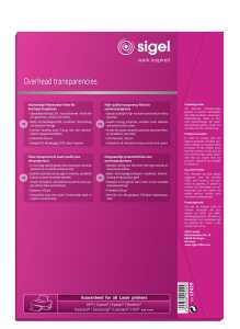 Sigel S/W Laser-Kopierfolie A4 100Bl LF419