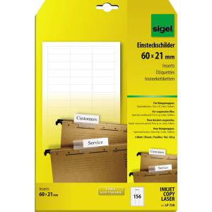 PC-Einsteckschilder - A4 - weiß - Spezialkarton - 185 g/m² - 156 Stück
