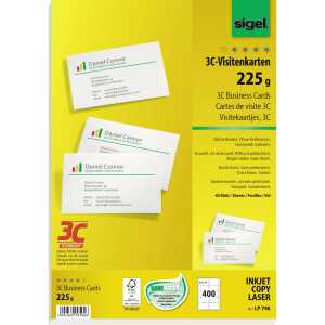 SIGEL LP796 Visitenkarten - hochweiß - 225 g/m² - 400 Karten