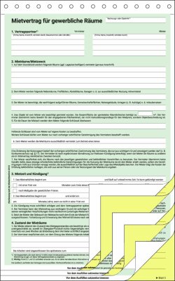 SIGEL MV461 Mietvertrag - A4 - 2x 0 Blatt - selbstdurchschreibend - für gewerbliche Räume - 1 Satz